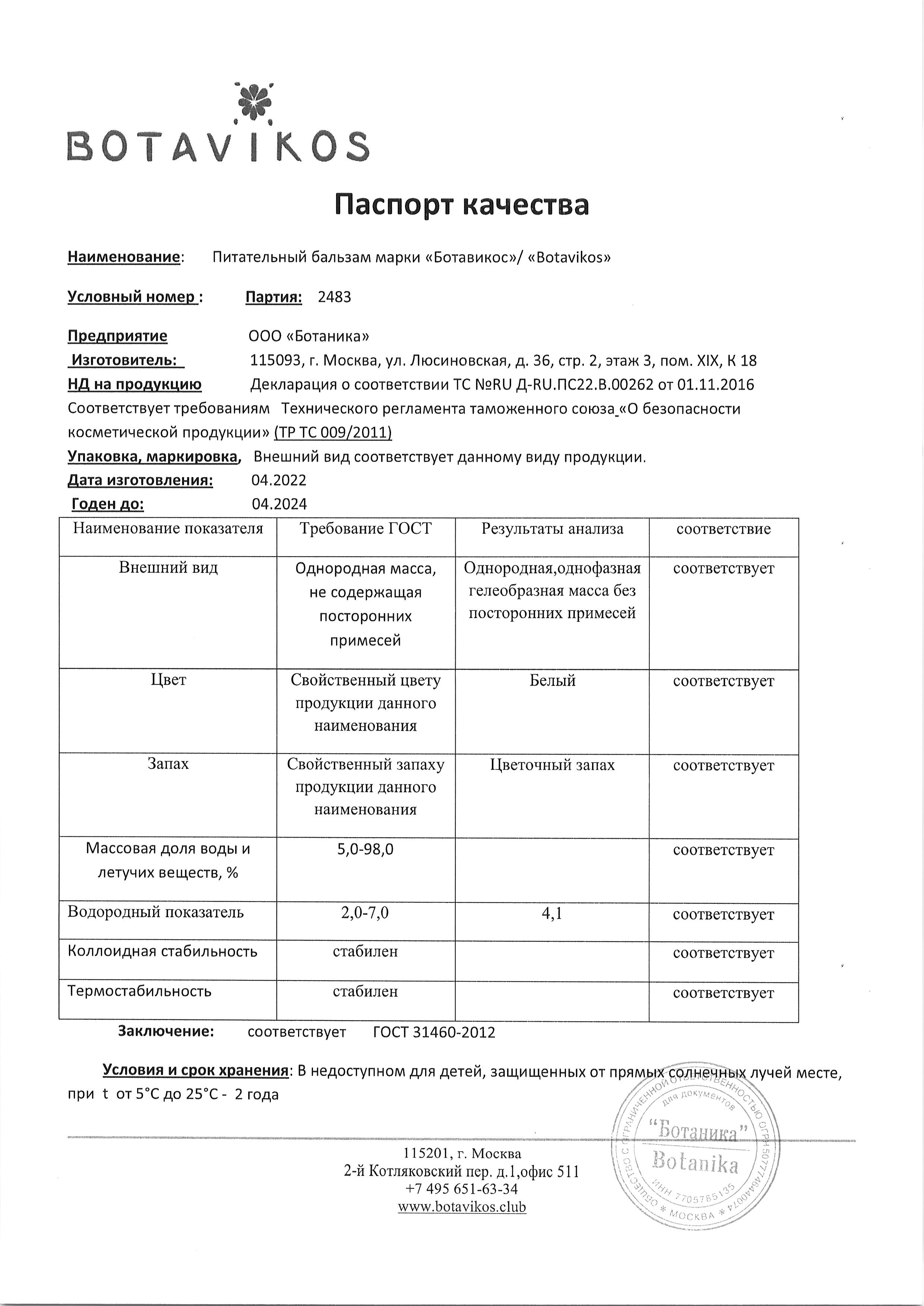 Паспорт №042022